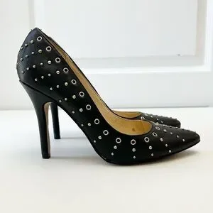 Aldo Shoes Aldo Pumps High Heel Pointed Toe Leather Stilletos Court Shoes Studded Black 75 Poshmark